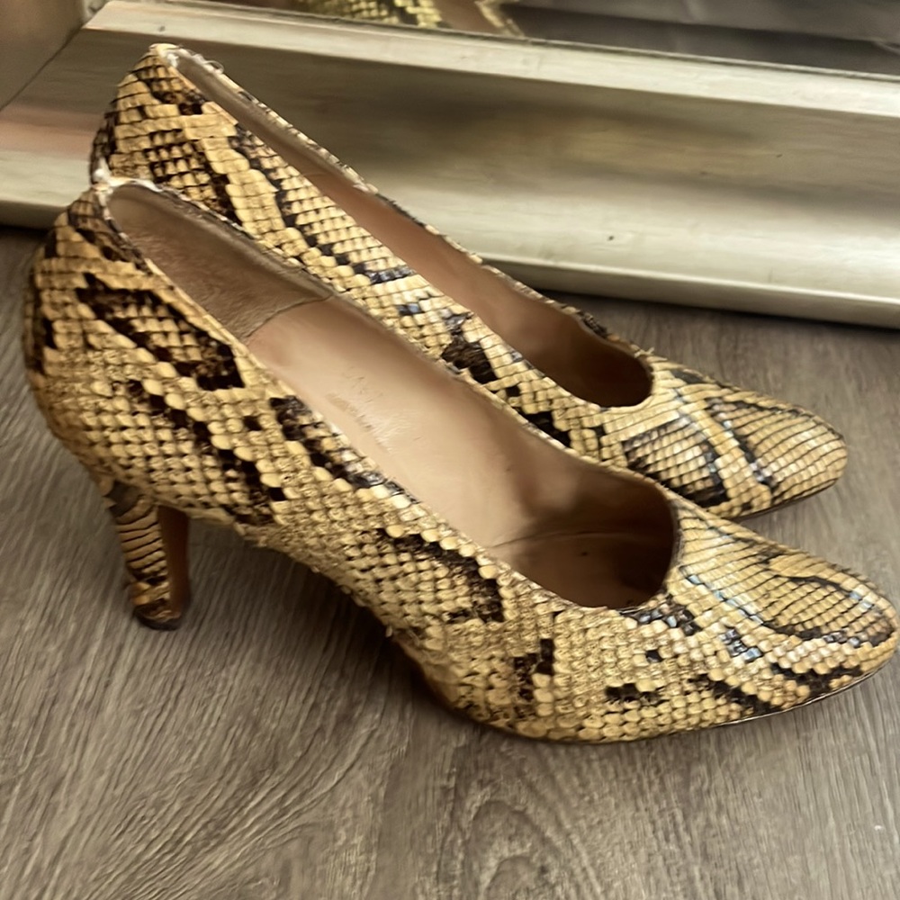 Vintage Authentic Manolo Blahnik Python Snakeskin… - image 1
